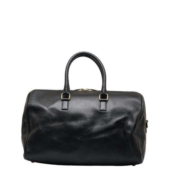 サンローラン クラシックダッフル12 ボストンバッグ ショルダーバッグ 2WAY 322050 486628 ブラック レザー レディース SAINT LAURENT 【中古】