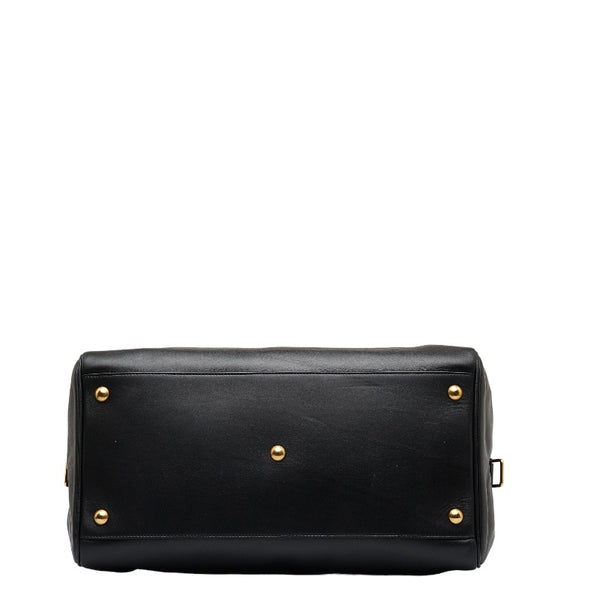 サンローラン クラシックダッフル12 ボストンバッグ ショルダーバッグ 2WAY 322050 486628 ブラック レザー レディース SAINT LAURENT 【中古】