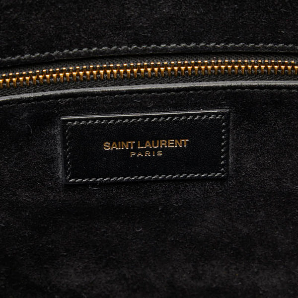 サンローラン クラシックダッフル12 ボストンバッグ ショルダーバッグ 2WAY 322050 486628 ブラック レザー レディース SAINT LAURENT 【中古】
