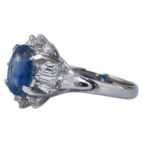 Pt900 プラチナ サファイア2.35ct ダイヤ0.45ct リング 指輪 レディース 12号 【中古】