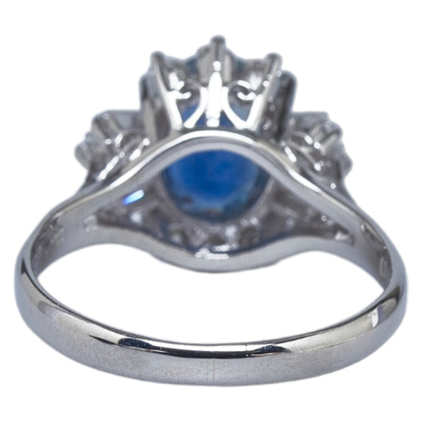 Pt900 プラチナ サファイア2.35ct ダイヤ0.45ct リング 指輪 レディース 12号 【中古】