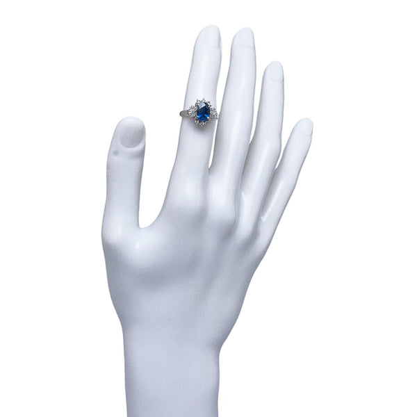 Pt900 プラチナ サファイア2.35ct ダイヤ0.45ct リング 指輪 レディース 12号 【中古】