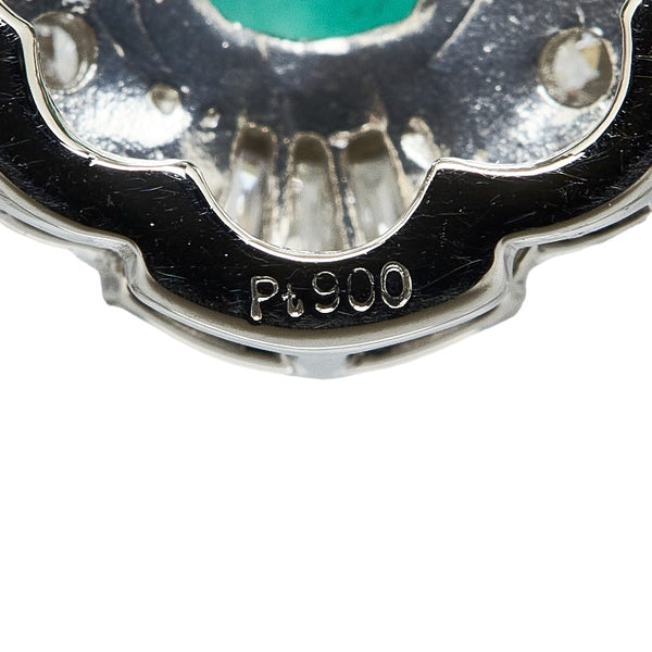 Pt900 プラチナ Pt850 プラチナ エメラルド0.58ct ダイヤ0.33ct ペンダントネックレス ネックレス レディース 【中古】