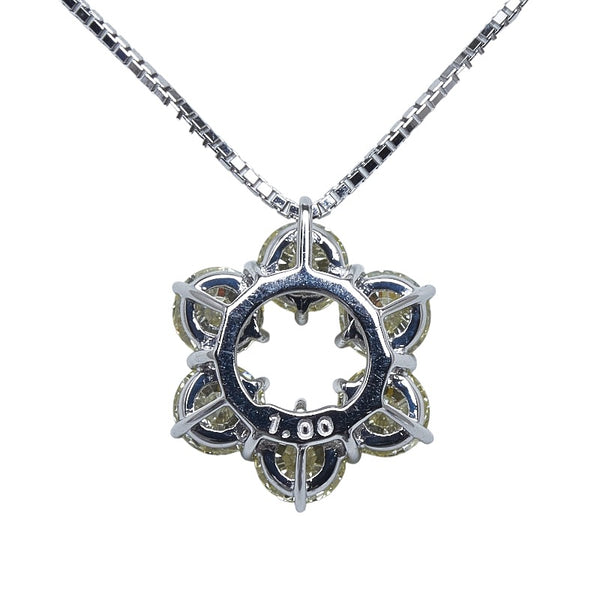 タサキ K18WG ホワイトゴールド ダイヤ1.00ct 花 フラワーモチーフ ネックレス レディース TASAKI 【中古】