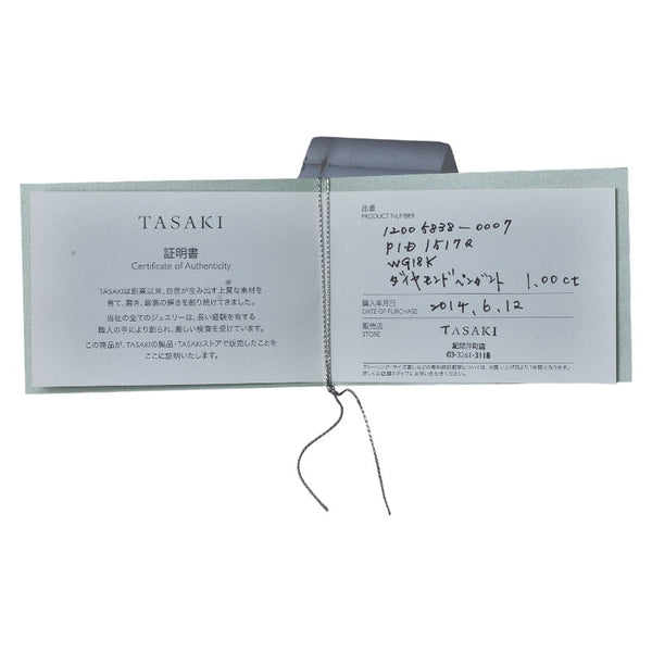 タサキ K18WG ホワイトゴールド ダイヤ1.00ct 花 フラワーモチーフ ネックレス レディース TASAKI 【中古】