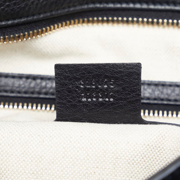 グッチ インターロッキングG ハンドバッグ ショルダーバッグ 2WAY 323675 ブラック レザー レディース GUCCI 【中古】
