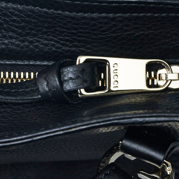 グッチ インターロッキングG ハンドバッグ ショルダーバッグ 2WAY 323675 ブラック レザー レディース GUCCI 【中古】