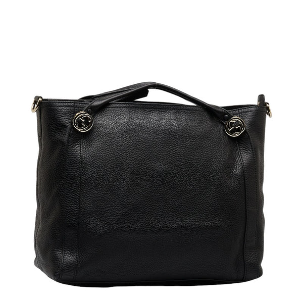 グッチ インターロッキングG ハンドバッグ ショルダーバッグ 2WAY 323675 ブラック レザー レディース GUCCI 【中古】