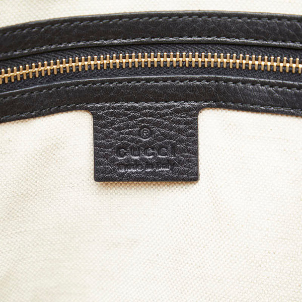 グッチ インターロッキングG ハンドバッグ ショルダーバッグ 2WAY 323675 ブラック レザー レディース GUCCI 【中古】