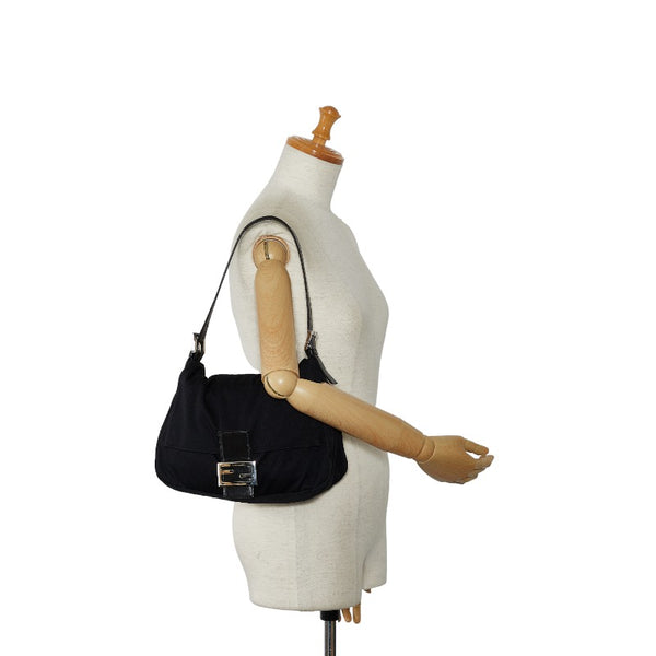 フェンディ マンマバケット ショルダーバッグ 26325 ブラック ジャージー レディース FENDI 【中古】