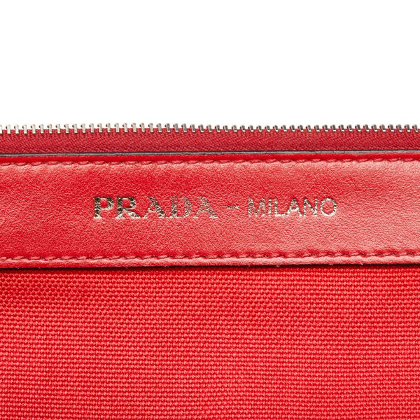 プラダ ハンドバッグ ショルダーバッグ 2WAY ブルー レッド デニム レザー レディース PRADA 【中古】