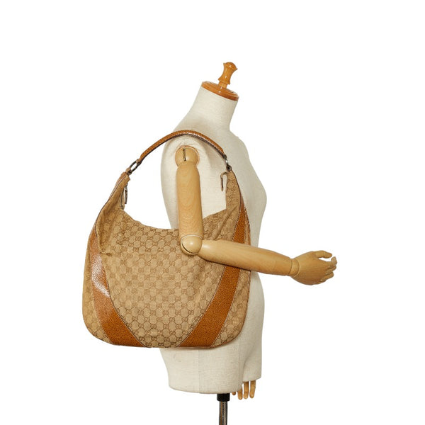 グッチ GGキャンバス ワンショルダーバッグ 124358 ベージュ キャンバス レザー レディース GUCCI 【中古】