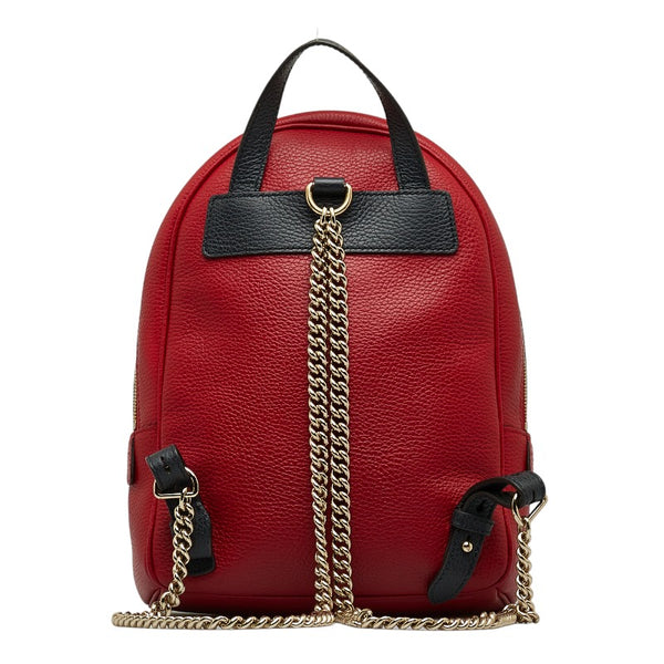 グッチ ソーホー リュック バックパック 431570 レッド ブラック レザー レディース GUCCI 【中古】