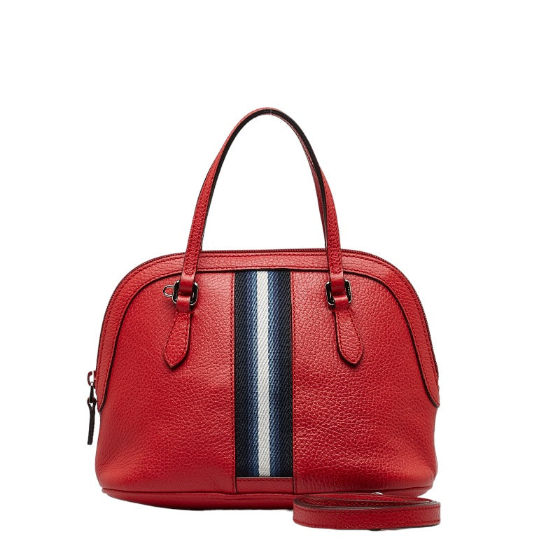 グッチ シェリーライン ハンドバッグ ショルダーバッグ 2WAY 341504 レッド レザー レディース GUCCI 【中古】