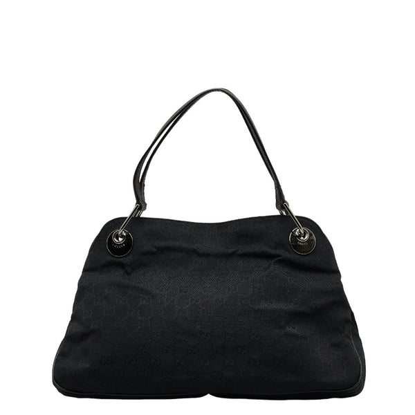 グッチ GGキャンバス ハンドバッグ トートバッグ 121023 ブラック キャンバス レザー レディース GUCCI 【中古】