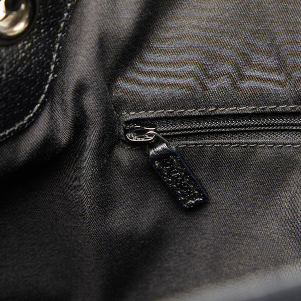 グッチ GGキャンバス ハンドバッグ トートバッグ 121023 ブラック キャンバス レザー レディース GUCCI 【中古】