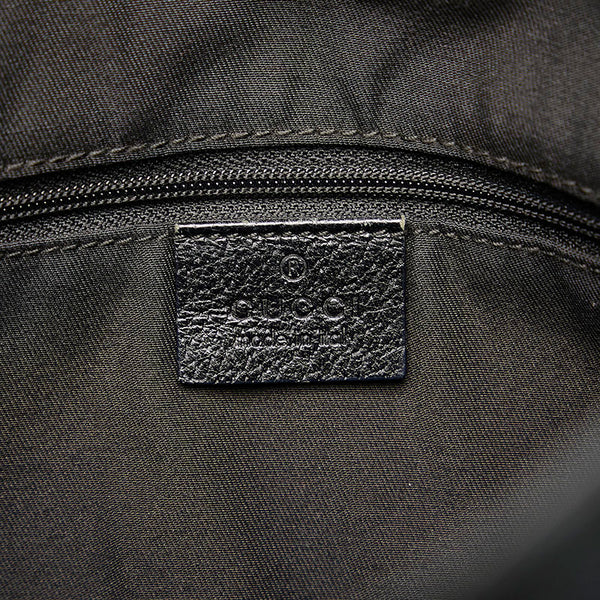 グッチ GGキャンバス ハンドバッグ トートバッグ 121023 ブラック キャンバス レザー レディース GUCCI 【中古】