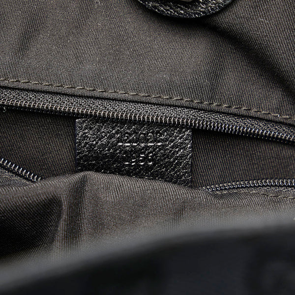 グッチ GGキャンバス ハンドバッグ トートバッグ 121023 ブラック キャンバス レザー レディース GUCCI 【中古】