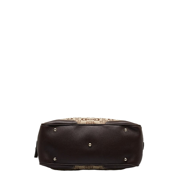 グッチ ホースビット柄 ハンドバッグ 248271 ベージュ ブラウン キャンバス レザー レディース GUCCI 【中古】