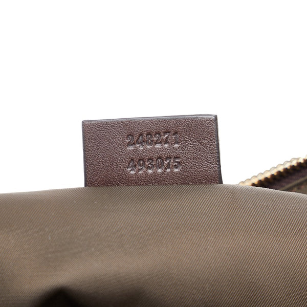 グッチ ホースビット柄 ハンドバッグ 248271 ベージュ ブラウン キャンバス レザー レディース GUCCI 【中古】