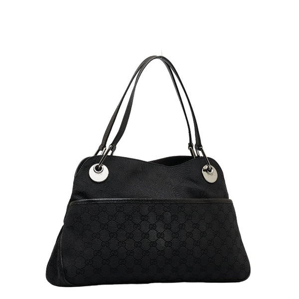 グッチ GGキャンバス ハンドバッグ トートバッグ 121023 ブラック キャンバス レザー レディース GUCCI 【中古】