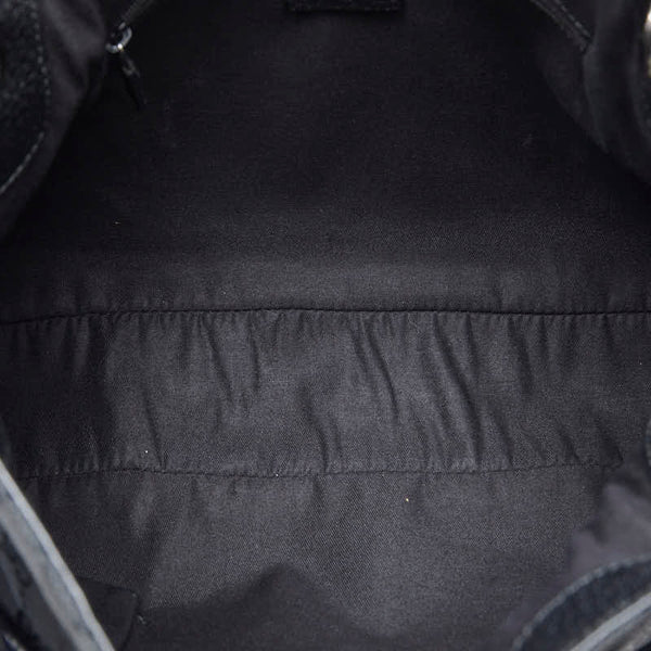 グッチ GGキャンバス ハンドバッグ トートバッグ 121023 ブラック キャンバス レザー レディース GUCCI 【中古】