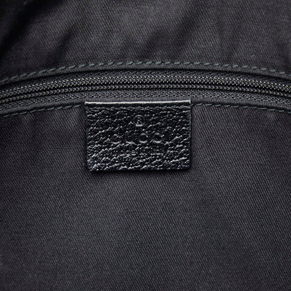 グッチ GGキャンバス ハンドバッグ トートバッグ 121023 ブラック キャンバス レザー レディース GUCCI 【中古】