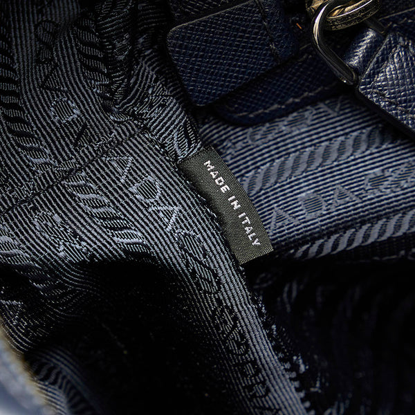 プラダ サフィアーノ メッセンジャーバッグ ショルダーバッグ VA0998 ネイビー レザー メンズ PRADA 【中古】