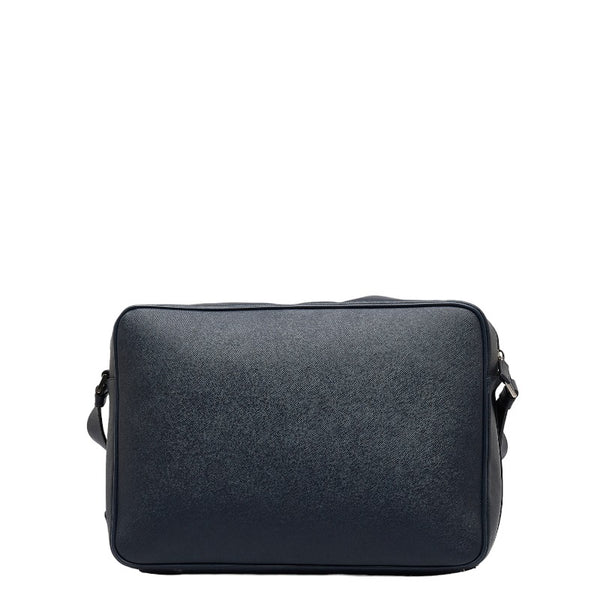 プラダ サフィアーノ メッセンジャーバッグ ショルダーバッグ VA0998 ネイビー レザー メンズ PRADA 【中古】
