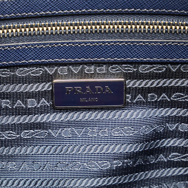 プラダ サフィアーノ メッセンジャーバッグ ショルダーバッグ VA0998 ネイビー レザー メンズ PRADA 【中古】
