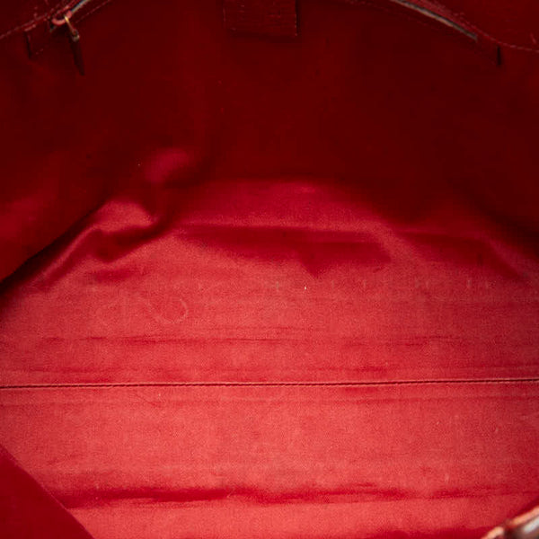 グッチ GGキャンバス ゴールド金具 ハンドバッグ トートバッグ 106251 レッド キャンバス レザー レディース GUCCI 【中古】