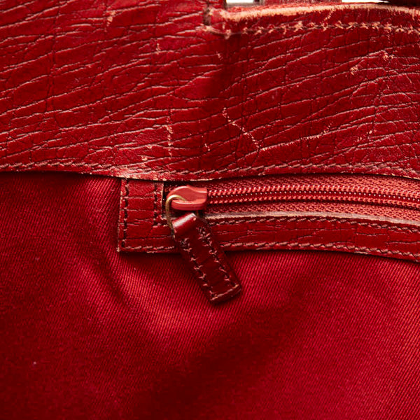 グッチ GGキャンバス ゴールド金具 ハンドバッグ トートバッグ 106251 レッド キャンバス レザー レディース GUCCI 【中古】