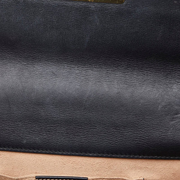 グッチ ストロベリーパドロック チェーン ショルダーバッグ 432182 ブラック レザー ラインストーン レディース GUCCI 【中古】