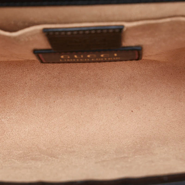 グッチ ストロベリーパドロック チェーン ショルダーバッグ 432182 ブラック レザー ラインストーン レディース GUCCI 【中古】