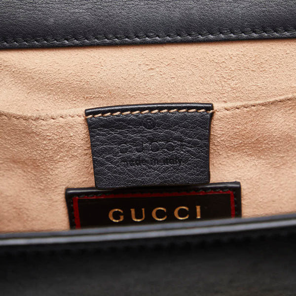グッチ ストロベリーパドロック チェーン ショルダーバッグ 432182 ブラック レザー ラインストーン レディース GUCCI 【中古】
