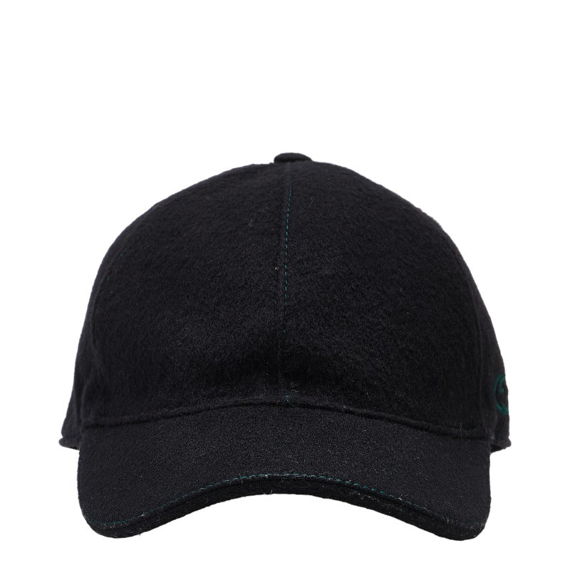 グッチ シェリーライン キャップ ベースボールキャップ ブラック ウール レディース GUCCI 【中古】