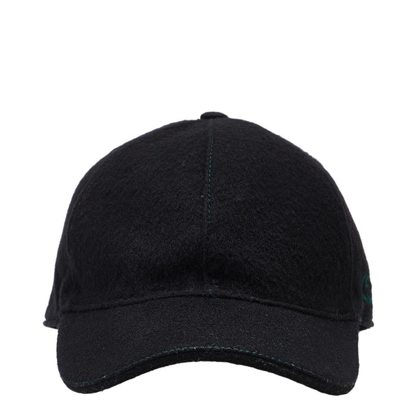 グッチ シェリーライン キャップ ベースボールキャップ ブラック ウール レディース GUCCI 【中古】
