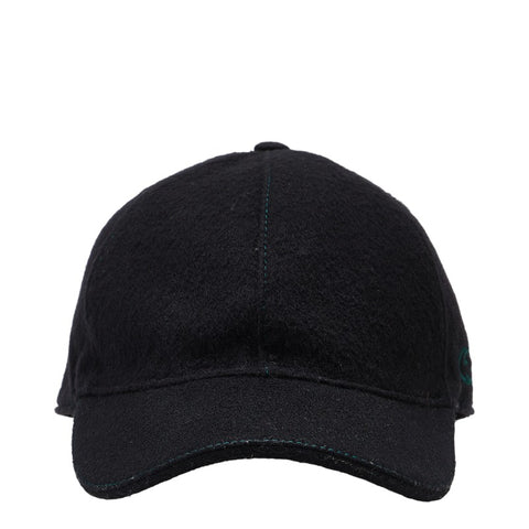 グッチ シェリーライン キャップ ベースボールキャップ ブラック ウール レディース GUCCI 【中古】