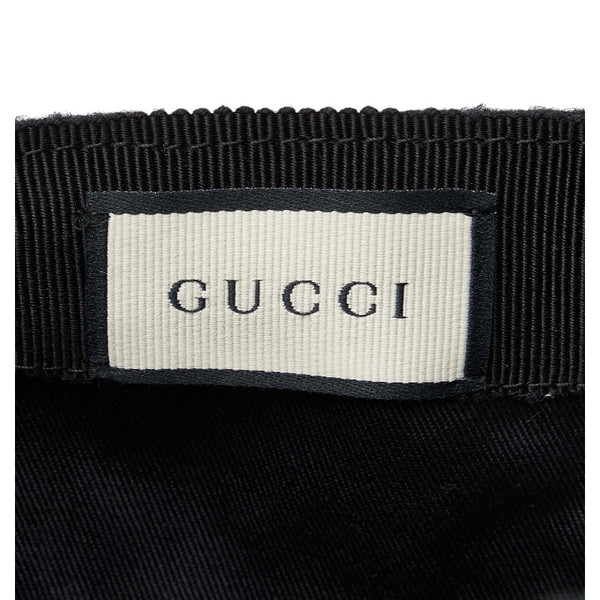 グッチ シェリーライン キャップ ベースボールキャップ ブラック ウール レディース GUCCI 【中古】