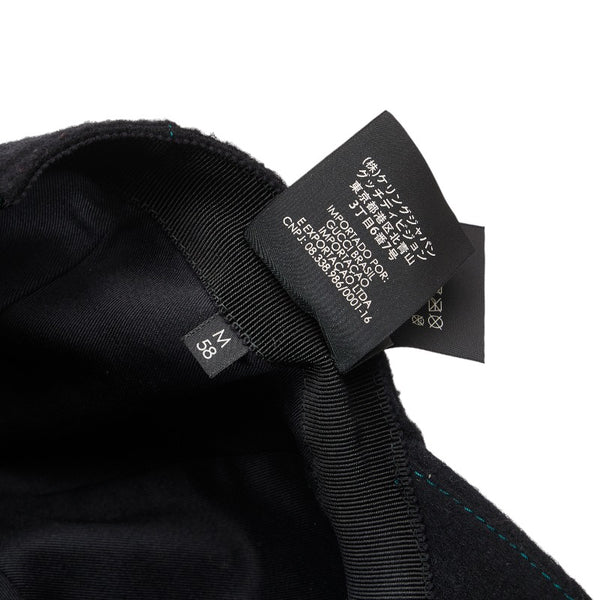 グッチ シェリーライン キャップ ベースボールキャップ ブラック ウール レディース GUCCI 【中古】