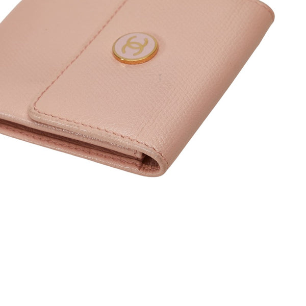シャネル ココボタン ココマーク 小銭入れ コインケース ピンク レザー レディース CHANEL 【中古】