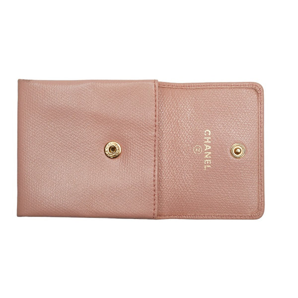 シャネル ココボタン ココマーク 小銭入れ コインケース ピンク レザー レディース CHANEL 【中古】