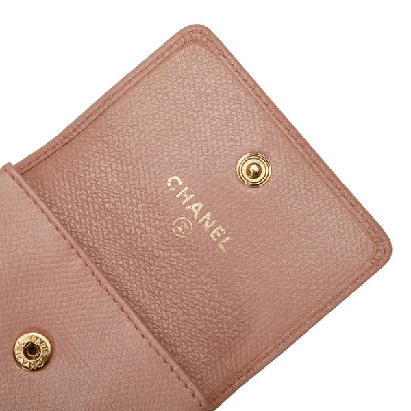 シャネル ココボタン ココマーク 小銭入れ コインケース ピンク レザー レディース CHANEL 【中古】