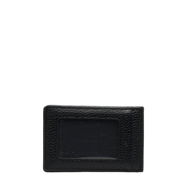 バーバリー ノバチェック ロゴ型押し パスケース 定期入れ ブラック レザー メンズ BURBERRY 【中古】