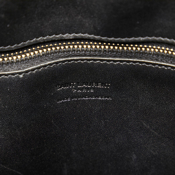 サンローラン パニエ スモール ハンドバッグ バケツ 579518 ブラウン ブラック ラフィア レディース SAINT LAURENT 【中古】