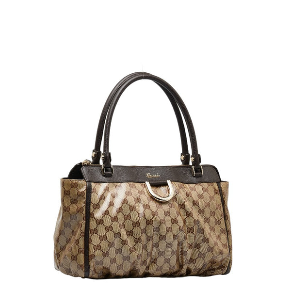 グッチ GGクリスタル アビー トートバッグ 327787 ブラウン PVC レザー レディース GUCCI 【中古】