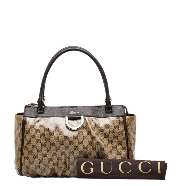 グッチ GGクリスタル アビー トートバッグ 327787 ブラウン PVC レザー レディース GUCCI 【中古】
