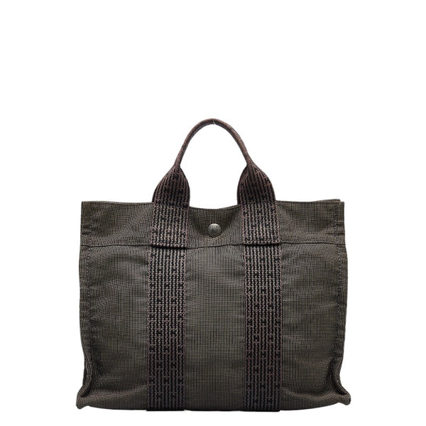エルメス エールライントートPM ハンドバッグ トートバッグ グレー キャンバス レディース HERMES 【中古】