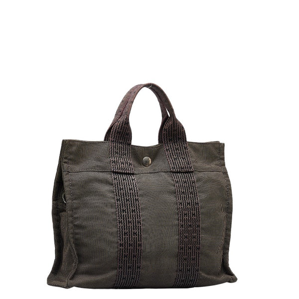エルメス エールライントートPM ハンドバッグ トートバッグ グレー キャンバス レディース HERMES 【中古】
