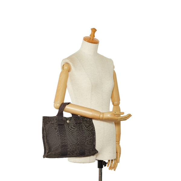エルメス エールライントートPM ハンドバッグ トートバッグ グレー キャンバス レディース HERMES 【中古】